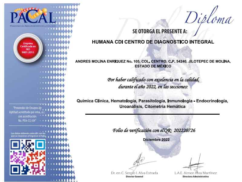 constancia de particicipación Humana CDI centro de diagnostico integral, jilotepec