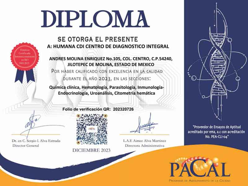 diploma de reconocimiento a humana CDI centro de diagnostico integral